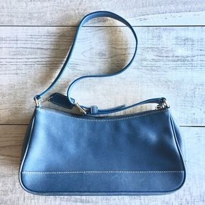 Denim Blue Leather Coach Handbag